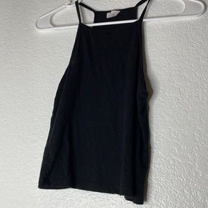 BLACK HALTER TOP